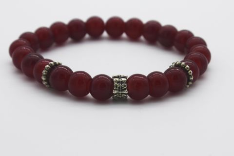 Taş Bileklik Unisex Otantik Bileklik Kırmızı