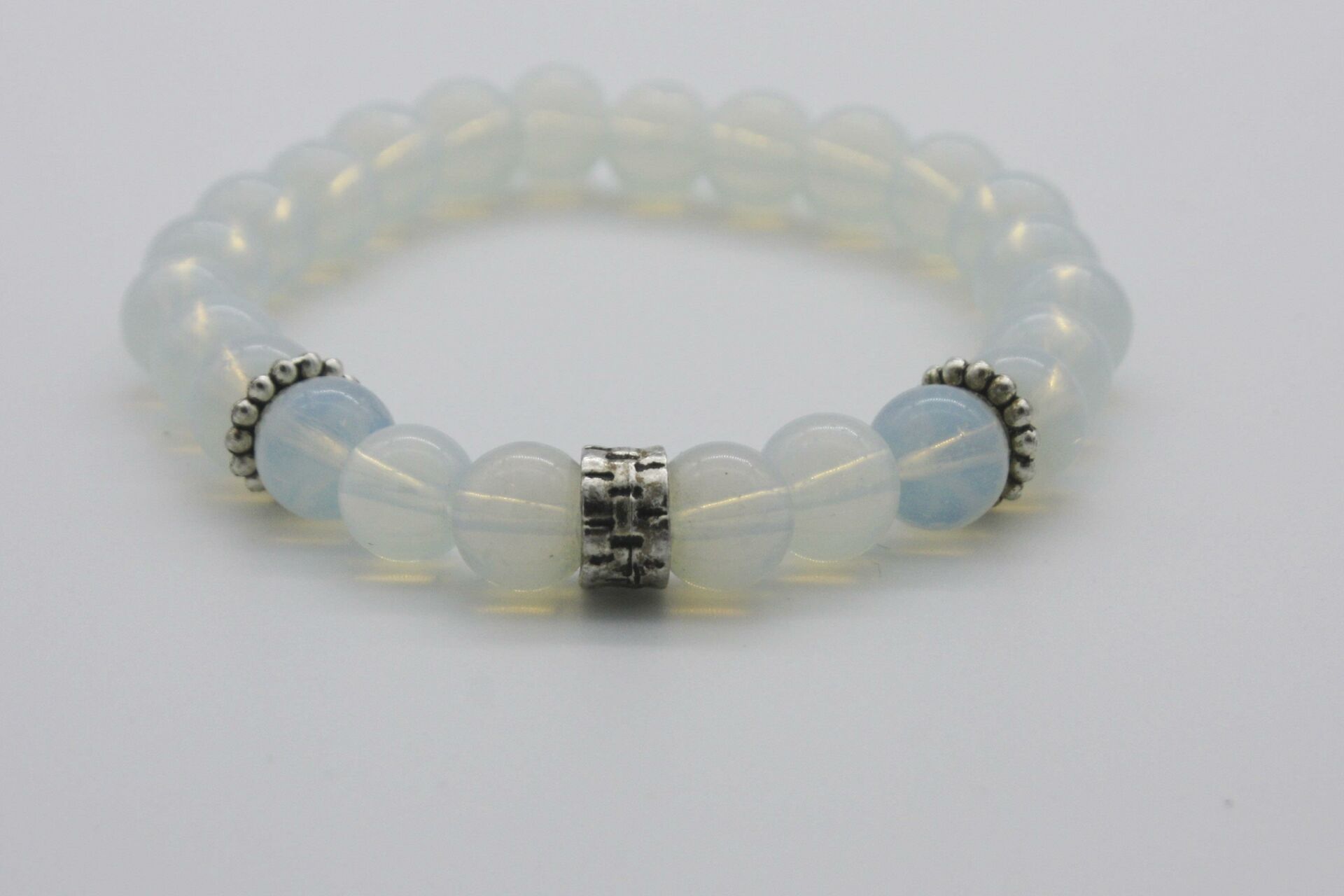 Taş Bileklik Unisex Otantik Bileklik Beyaz