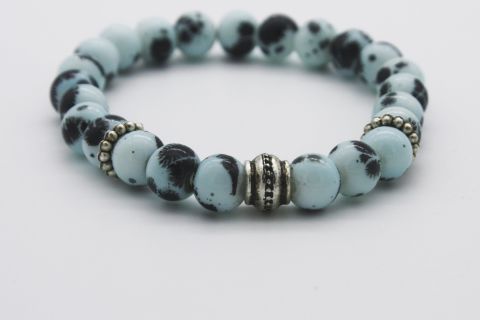 Taş Bileklik Unisex Otantik Bileklik Neon Mavi