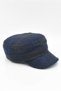 Erkek Kışlık Yün Kep Fidel Castro Şapka-Siyah Mavi