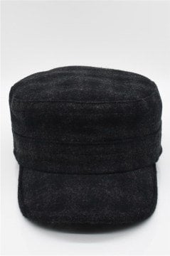 Erkek Kışlık Yün Kep Fidel Castro Şapka-Siyah Antrasit