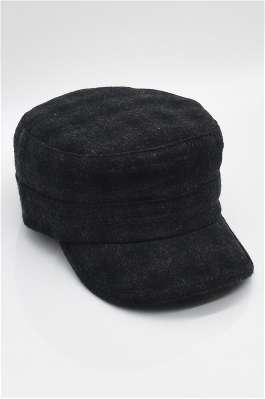 Erkek Kışlık Yün Kep Fidel Castro Şapka-Antrasit Antrasit