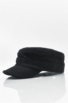 Erkek Kışlık Yün Kep Fidel Castro Şapka-Mavi Siyah