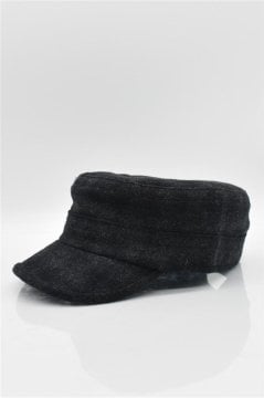 Erkek Kışlık Yün Kep Fidel Castro Şapka-Mavi Antrasit