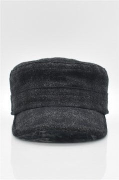 Erkek Kışlık Yün Kep Fidel Castro Şapka-Mavi Antrasit