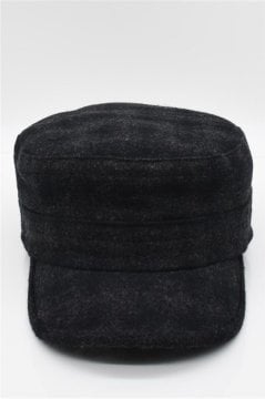 Erkek Kışlık Yün Kep Fidel Castro Şapka-Mavi Antrasit