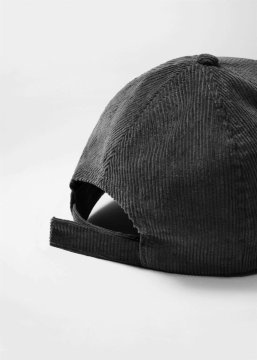 Lacivert Kadife Erkek Şapka Fitilli Beyzbol Kep Siyah