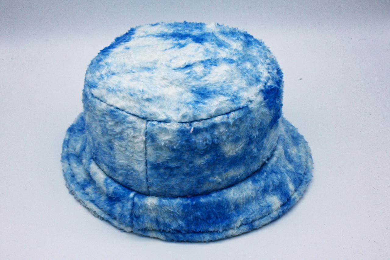 Kadın Kışlık Peluş Yumuşak Balıkçı Bucket Şapka Batik Tek Ebat - mavi