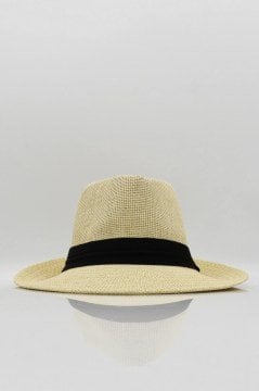 Kadın Hasır Kıvrık Şapka