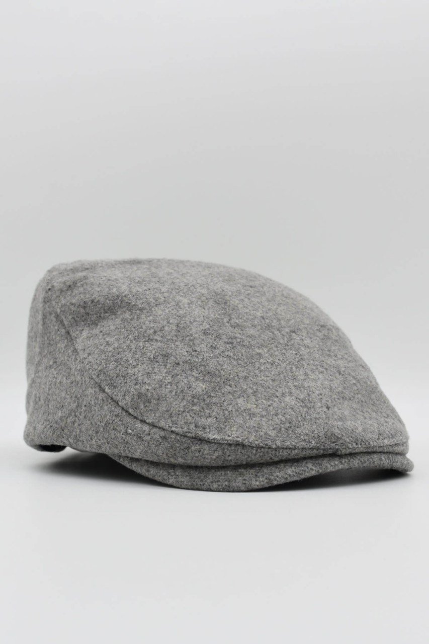 Gri Yün Kışlık London Kasket Şapka