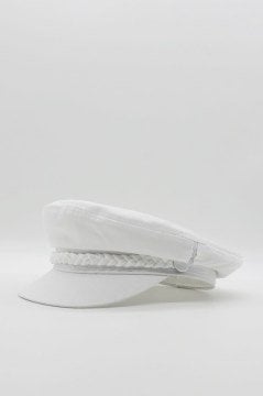 Kadın Kaptan Şapka Yazlık Baker Boy Cap - Beyaz
