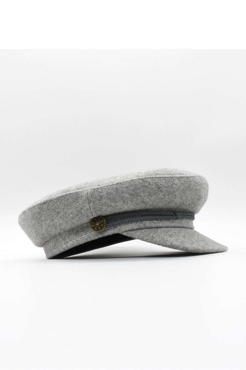 Denizci Tipi Gri Kaşe Kasket