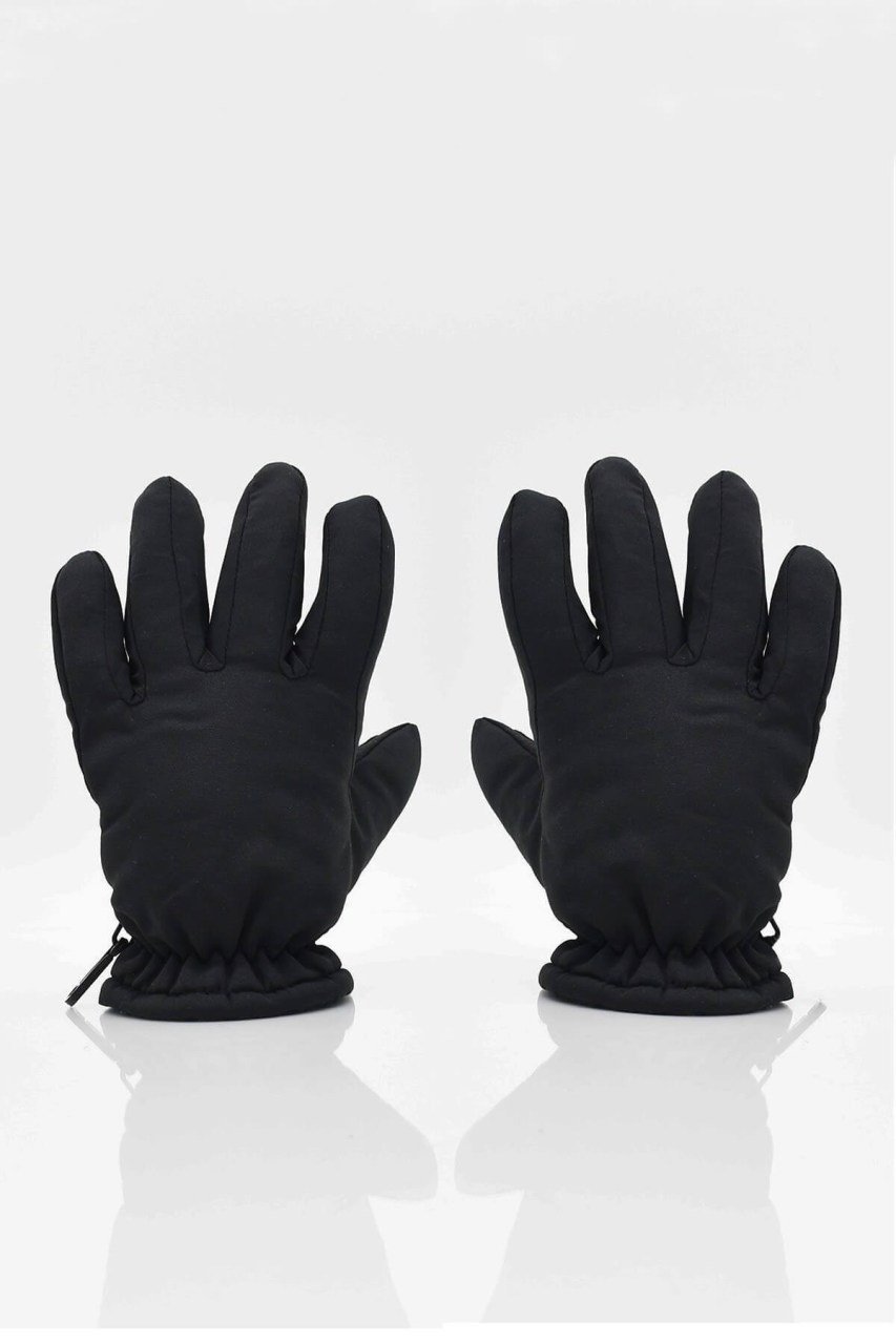 Çocuk İçi Polar Siyah Kayak-Kar Eldiveni