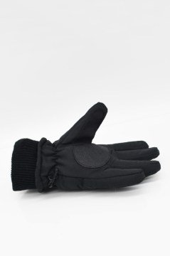 Çocuk İçi Polar Siyah Kayak-Kar Eldiveni