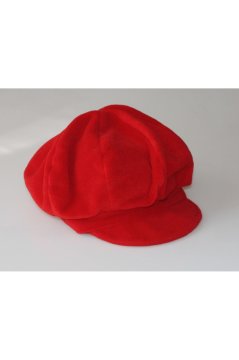 Kadın Dökümlü Yumuşak Siperli Polar Kasket - Kırmızı