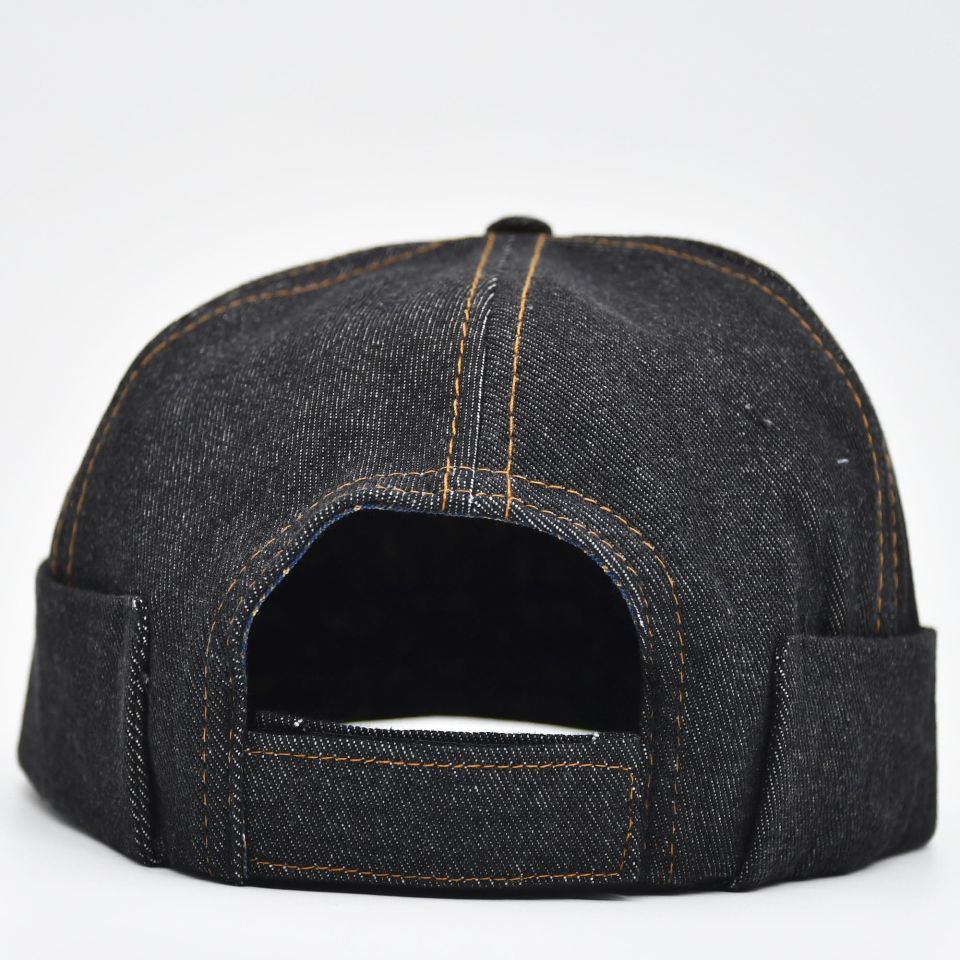 Urban Siyah Docker Şapka - Sipersiz Denim %100 Pamuk Kep