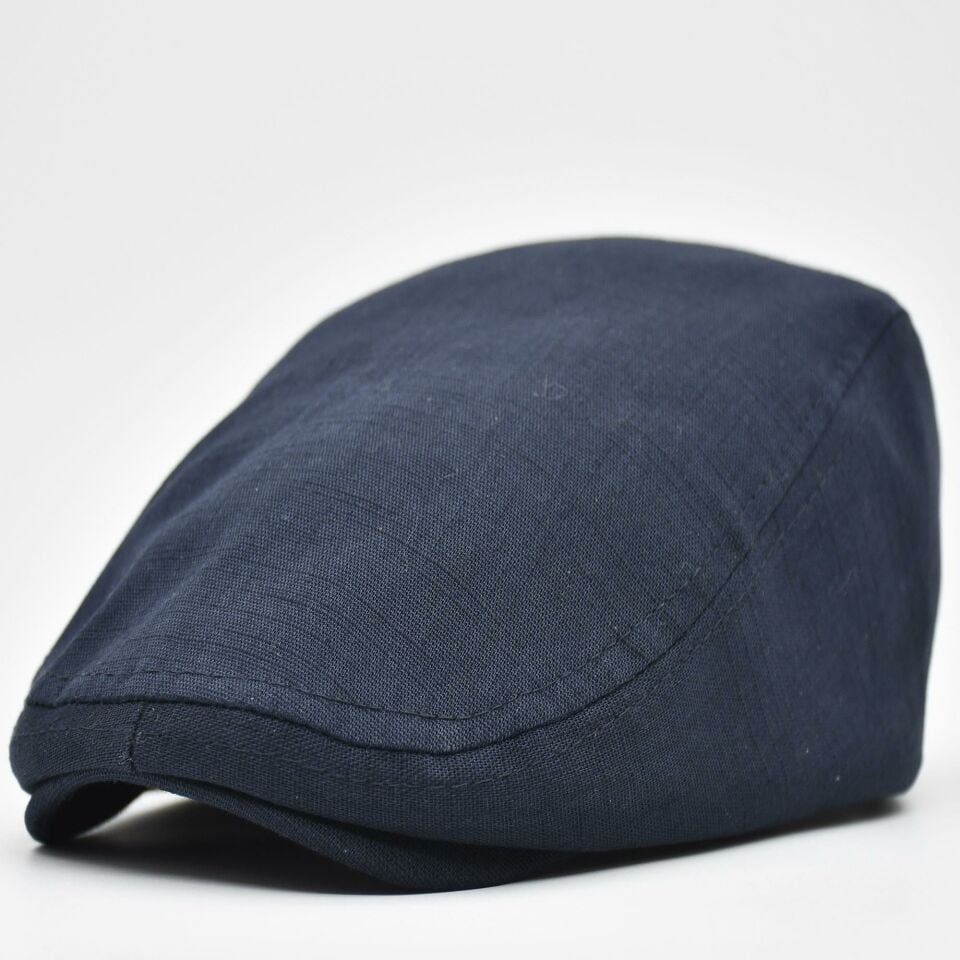 Erkek Kasket Keten Yazlık Flat Cap Şapka