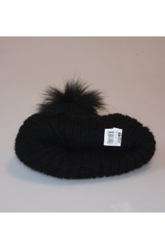 Kadın Ponponlu Kalın Lacivert Taşlı Bere