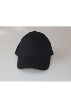%100 Pamuk Kadın Şapka Kilitli Gabardin Kep-Siyah