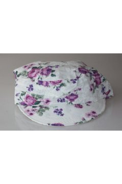 Çocuk Safari Şapka Bağlamalı Eşarp Siperli Bandana Plaj Şapkası Çiçek Desenli