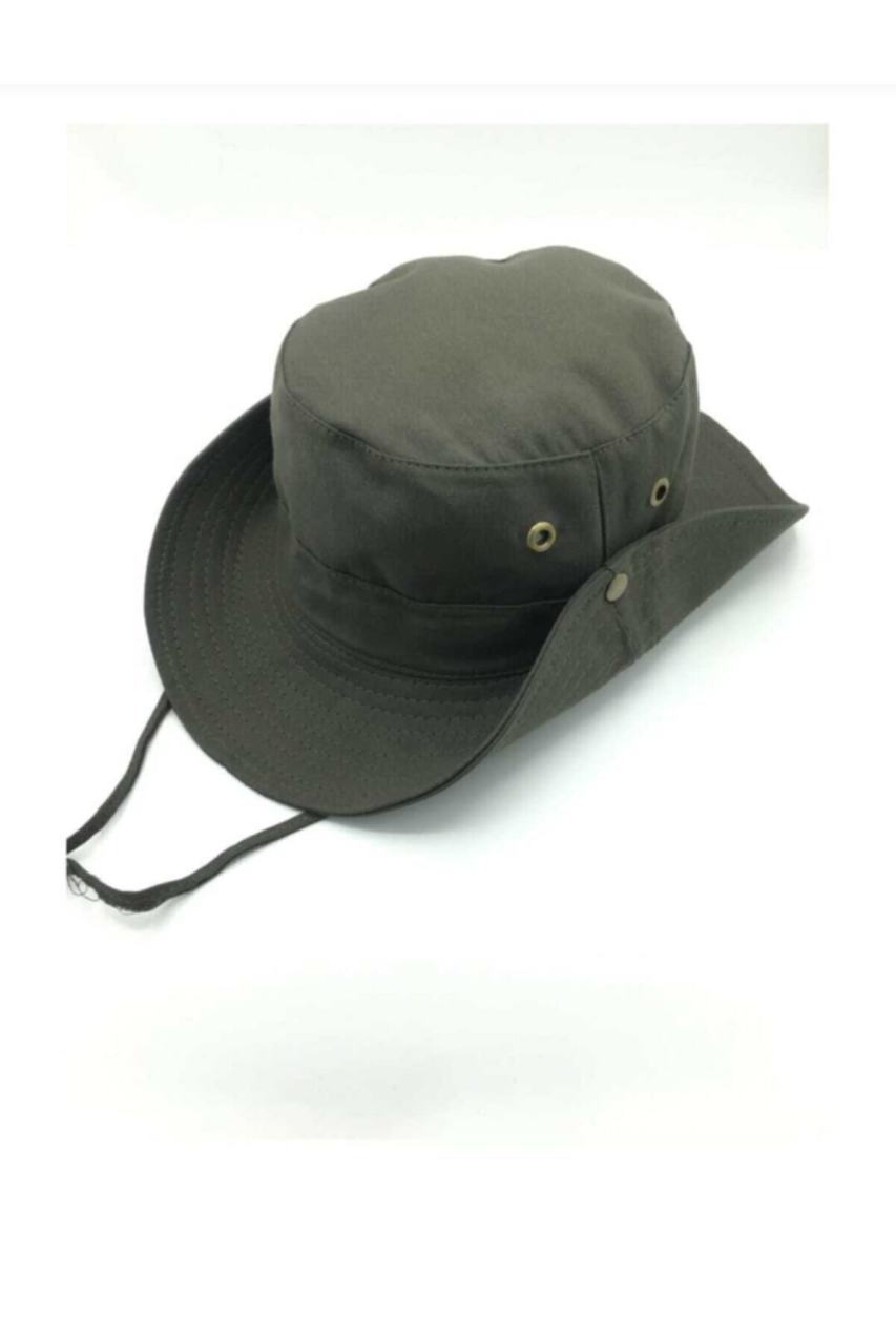Unisex Yazlık Katlanabilir Safari Fötr Şapkası Keten Haki STANDART