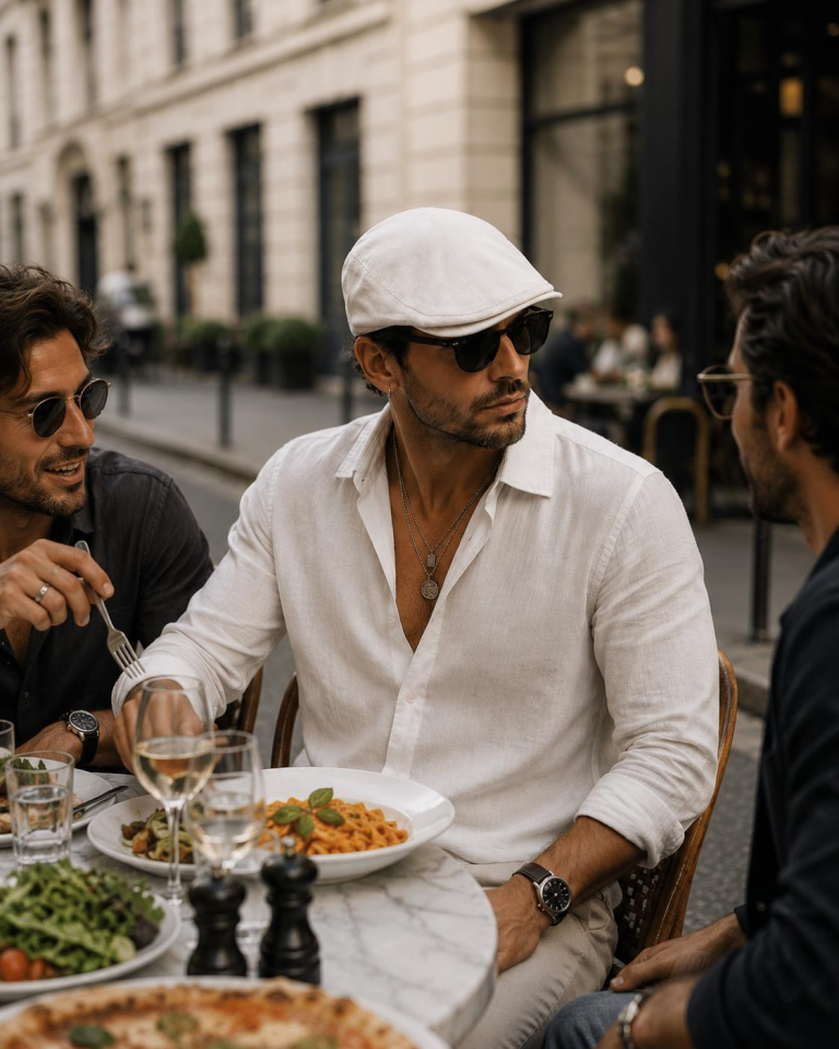 Kasket Pamuklu London Flat Cap Şapka Desenli Duman Gri
