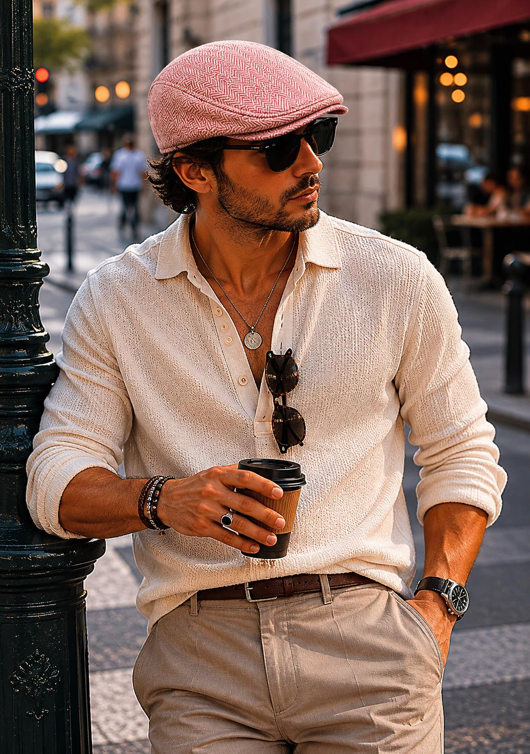 Kasket Pamuklu London Flat Cap Şapka Kiremit